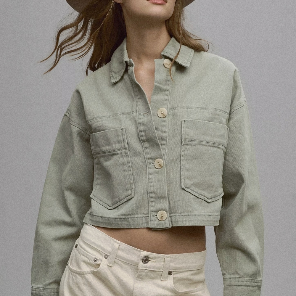 Blank NYC Sage Green Denim Jacket